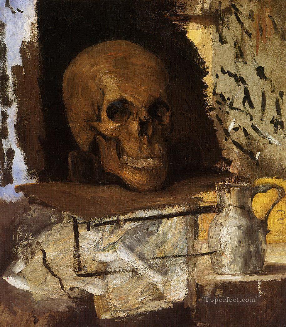 Still Life Skull and Waterjug Paul Cezanne Oil Paintings